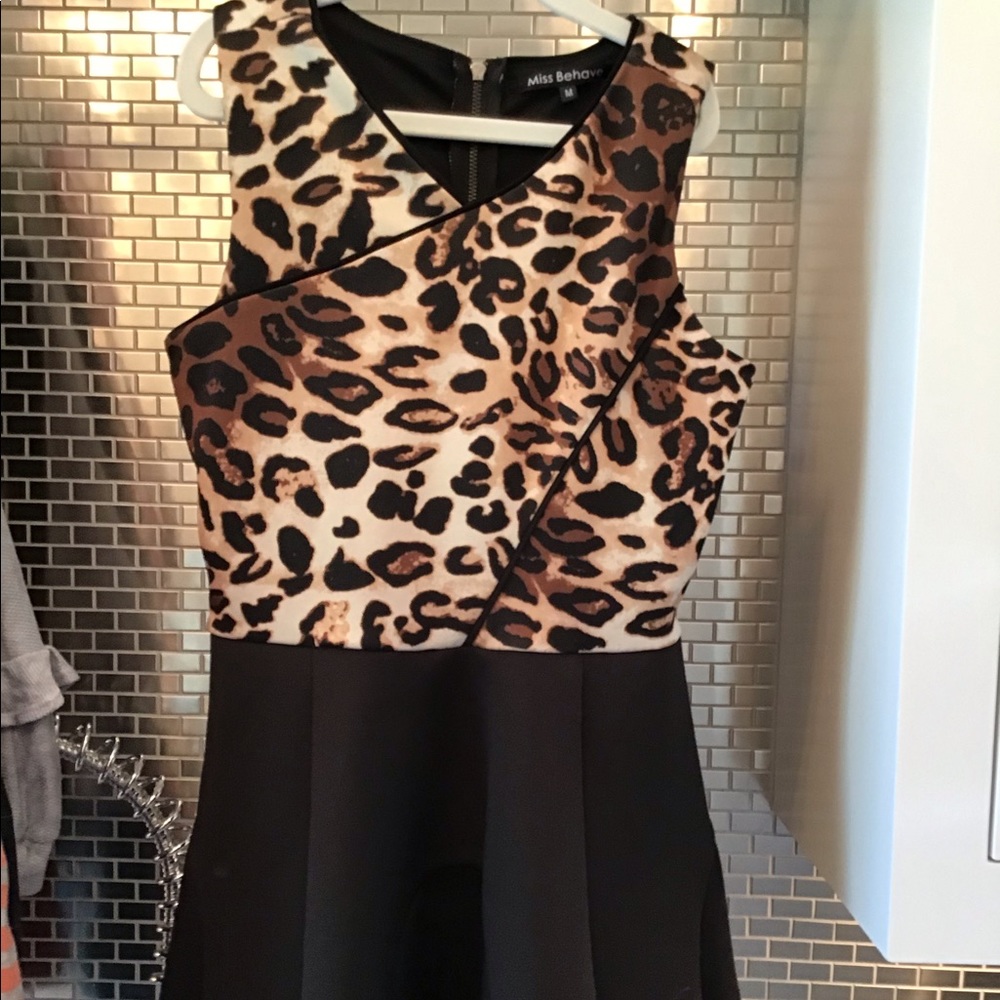 Miss Behave Girls Leopard Print Dress